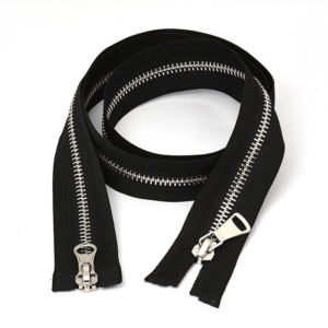 Молния мет Т5 2-х замковая 85см черн шлиф под серебро